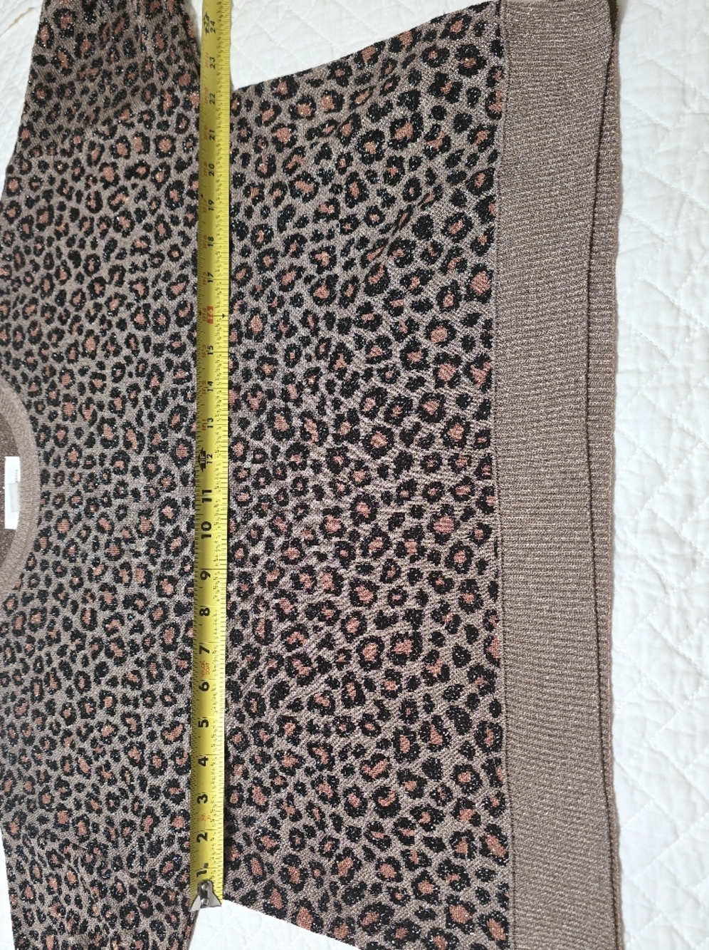 Anthropologie NWT Metallic Leopard Print 3/4 Sleeve Sweater Women's Size Medium - Picture 5 of 13